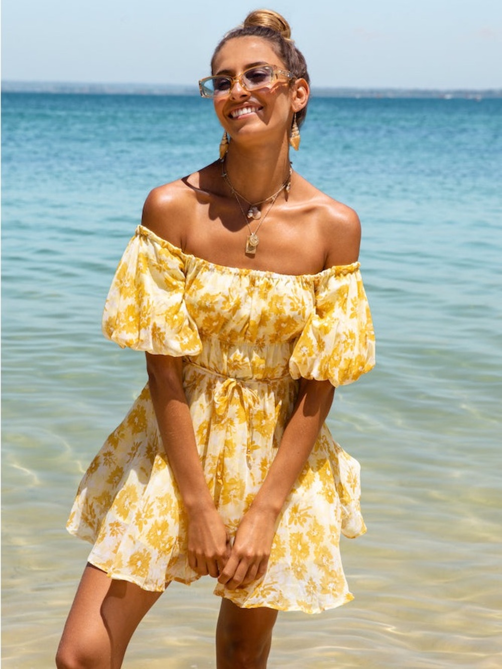 Love In The Sand Floral Mini Dress